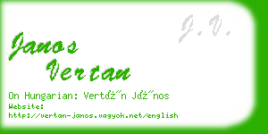 janos vertan business card